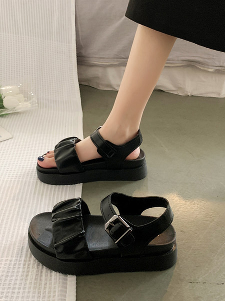 Casual πέδιλα με αγκράφα και επίπεδη σόλα