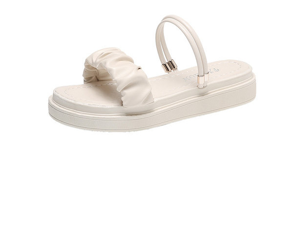 Ženske ležerne kožne sandale s visokim potplatom 5 cm