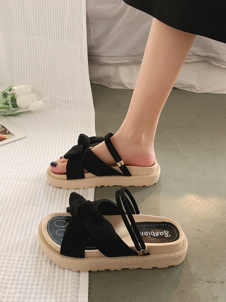 Naiste tekstiilist rihmadega sandaalid