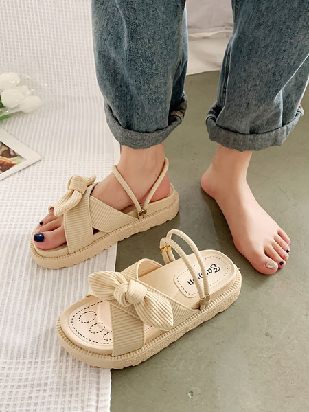 Naiste tekstiilist rihmadega sandaalid