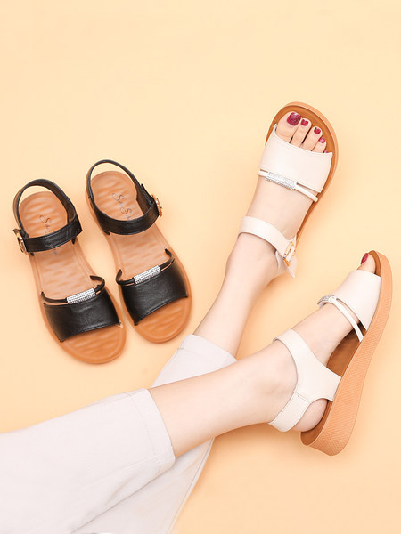 Moderne ženske sandale od eko kože - u dvije boje