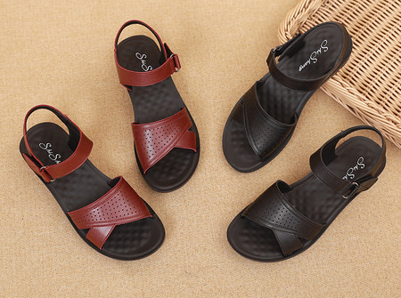 Ležerne ženske sandale od umjetne kože