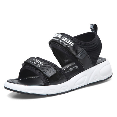 Γυναικεία casual πέδιλα με velcro και φλατ σόλα