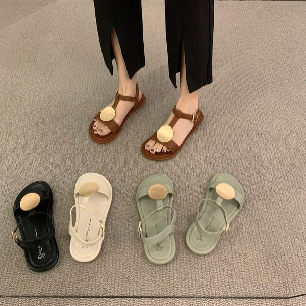 Ženske sandale sa 3D dekoracijom i kopčom