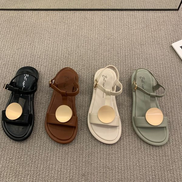 Ženske sandale sa 3D dekoracijom i kopčom