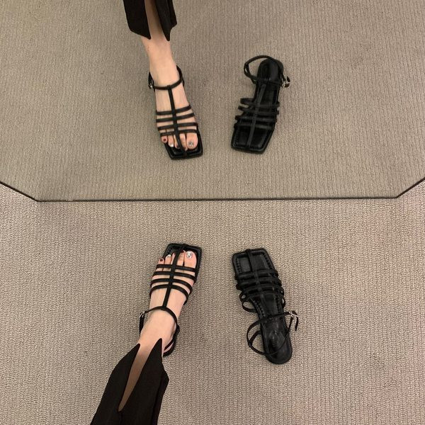 Ženske ležerne sandale sa tankim remenčićima od eko kože