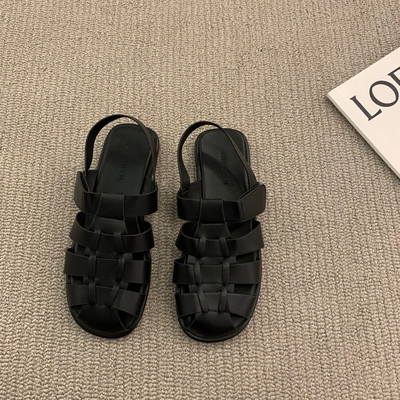 Ženske kožne sandale sa ravnim đonom novi model