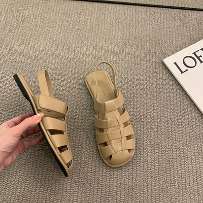 Ženske kožne sandale sa ravnim đonom novi model