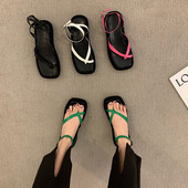 Ženske ležerne sandale s tankim remenčićima preko prstiju