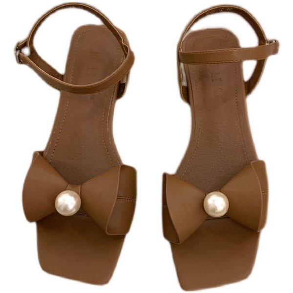 Moodsad naiste sandaalid paela ja pärliga