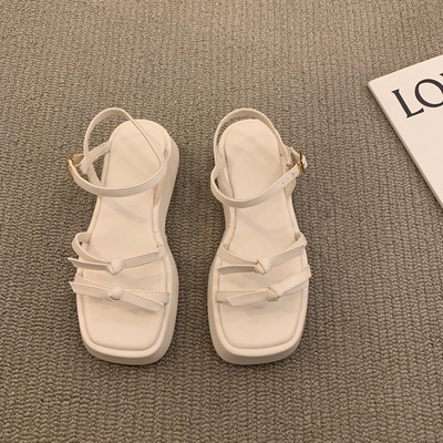 Ležerne ženske sandale od umjetne kože sa tankim remenčićima