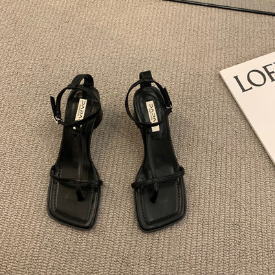 Ženske četvrtaste sandale na visoku petu 4,5 cm