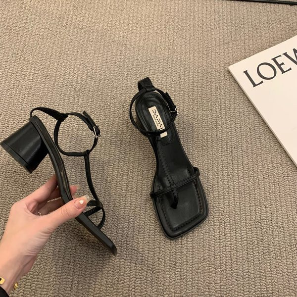 Ženske četvrtaste sandale na visoku petu 4,5 cm