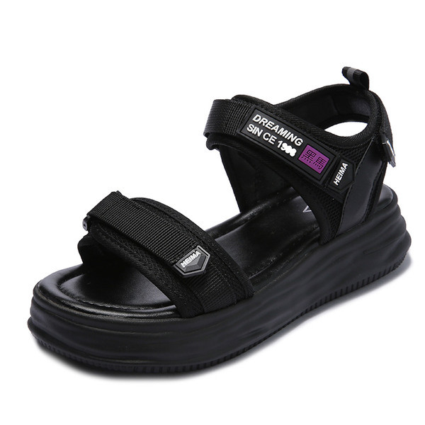 Ženske sportske sandale na čičak - bijele i crne