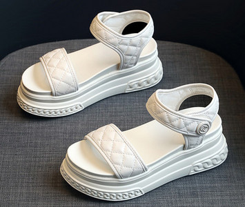 Casual πέδιλα με βελκρό και σόλα 7 cm