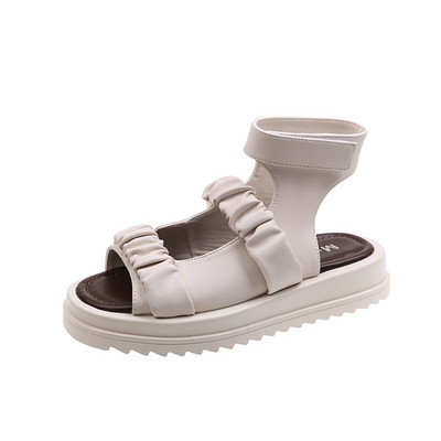 Ženske sandale sa remenčićima od eko kože i nabranog efekta