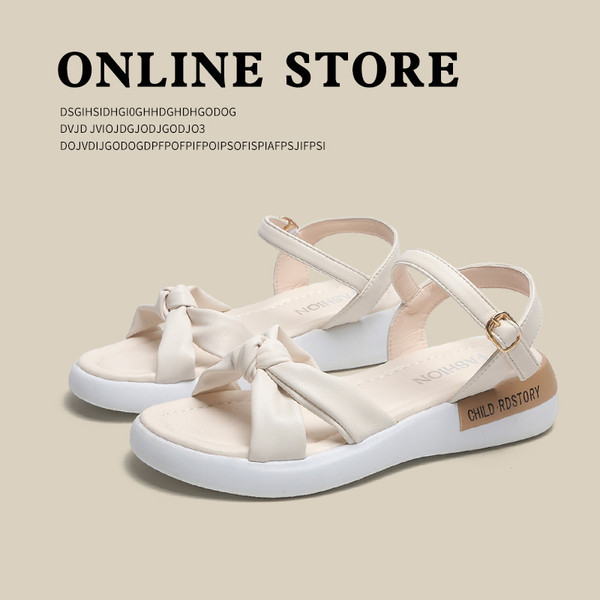 Ljetne ženske sandale sa ravnim đonom - dvije boje