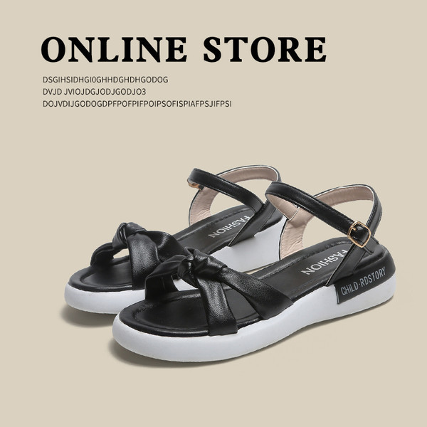 Ljetne ženske sandale sa ravnim đonom - dvije boje