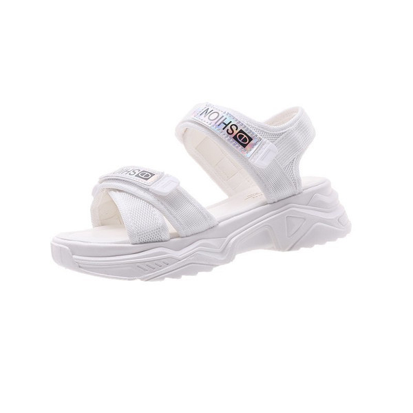 Ležerne ženske sandale s grubim đonom - bijele i crne