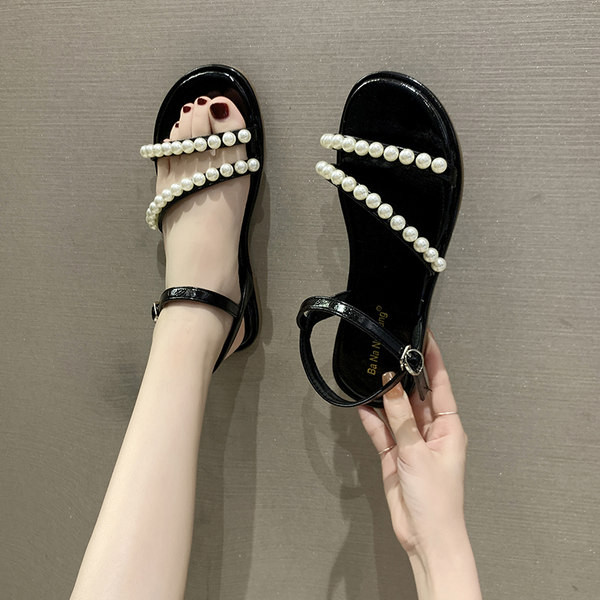 Ležerne ženske sandale sa perlama - tri boje