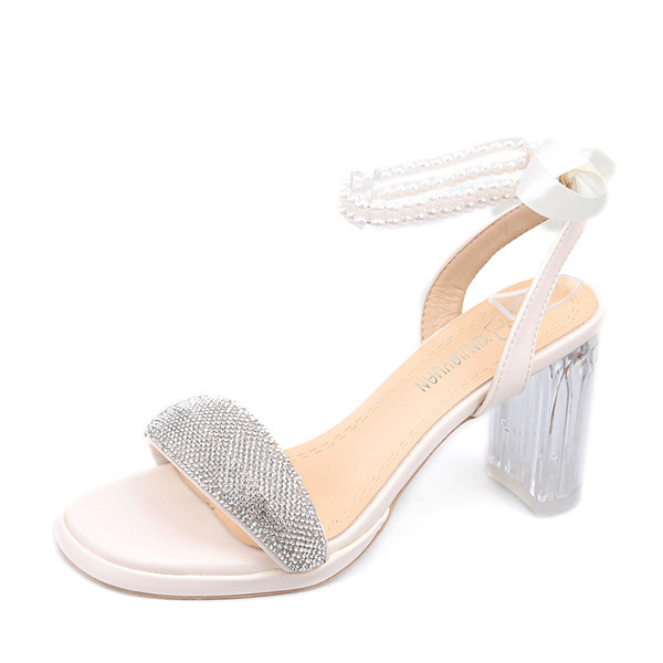 Ženske sjajne sandale na petu 9 cm