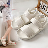 Γυναικεία πέδιλα μονόχρωμα με βέλκρο