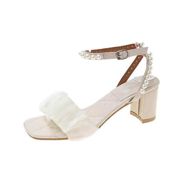 Moderne ženske sandale sa perlama - tri boje