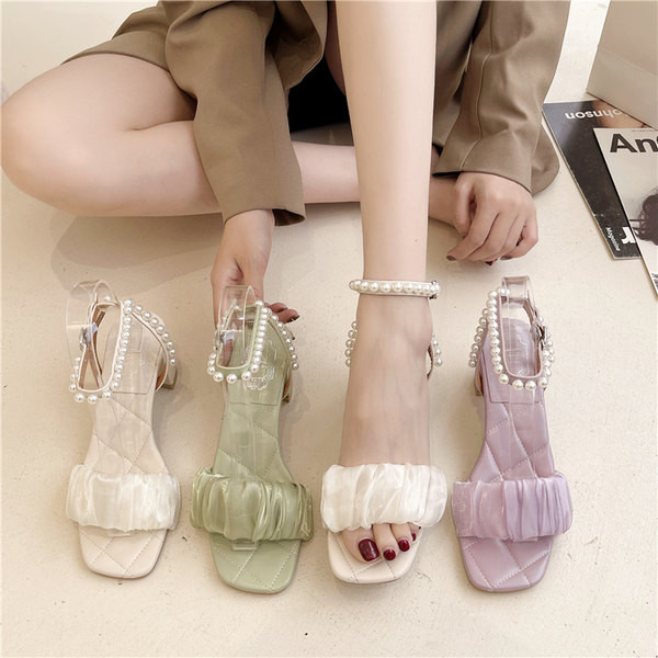 Moderne ženske sandale sa perlama - tri boje