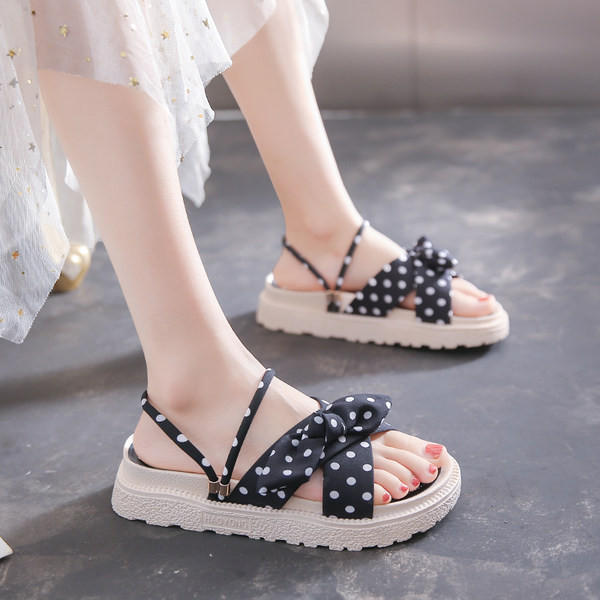 Ženske sandale na točkice s trakom