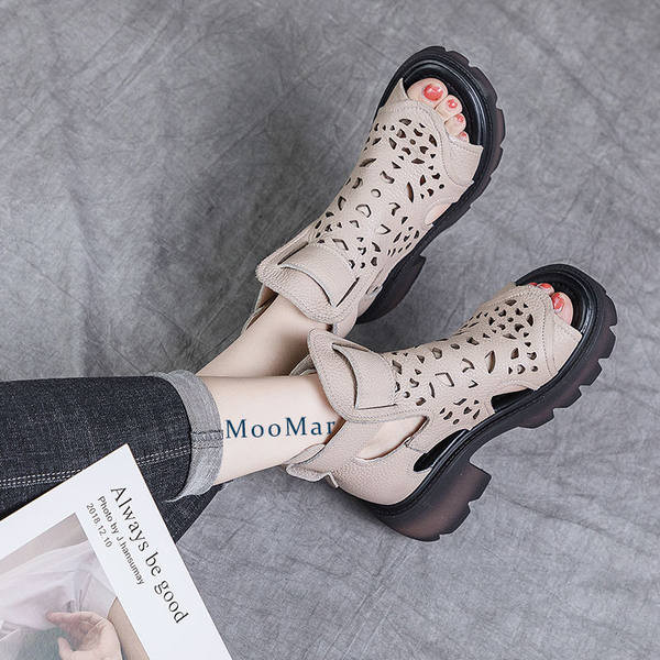 Ženske kožne sandale sa zakrpom - za žene