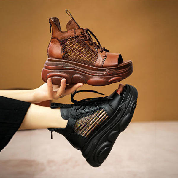 Ženske sandale sa visokim đonom 12 cm i vezicama novi model