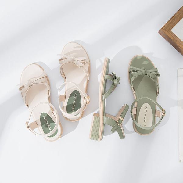 Sandale plate dama cu panglica