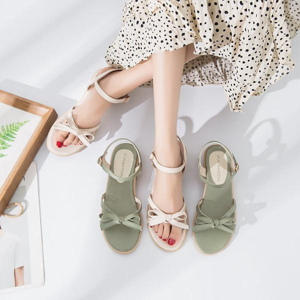 Sandale plate dama cu panglica