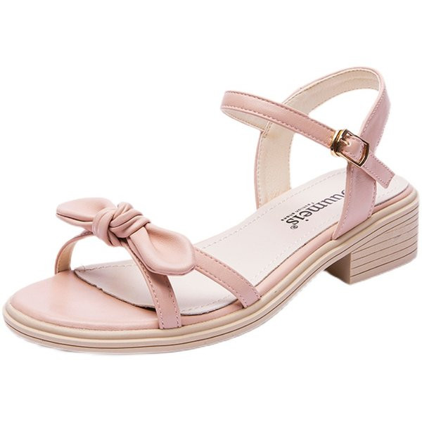 Naiste vabaaja kandilise kontsaga nahast sandaalid