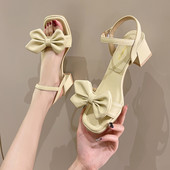 Νέο μοντέλο γυναικεία σανδάλια με κορδέλα και τετράγωνο τακούνι 6 cm