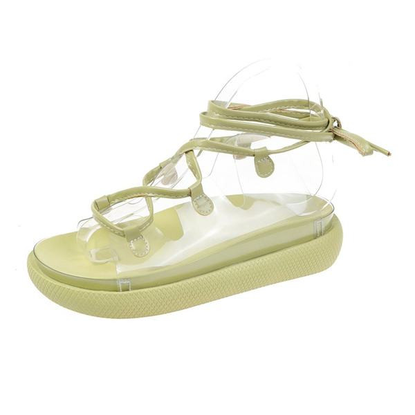 Moderne sandale s vezicama i ravnim potplatom