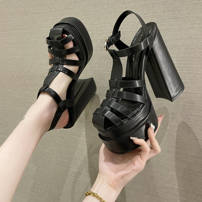 Moderne sandale na petu 15 cm - tri boje