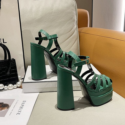 Moderne sandale na petu 15 cm - tri boje