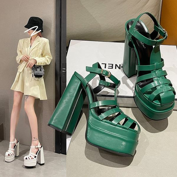 Moderne sandale na petu 15 cm - tri boje