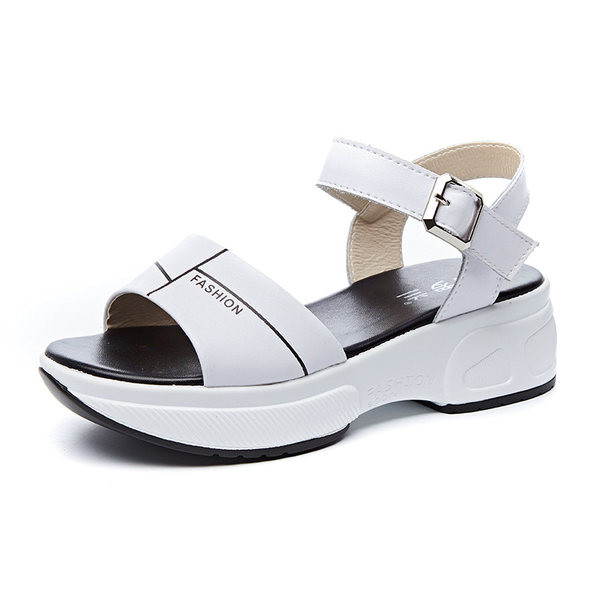 Ljetne ženske sandale od eko kože - bijele i crne