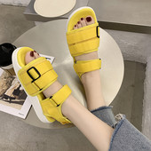 Lameda tallaga vabaaja naiste sandaalid - kollast värvi