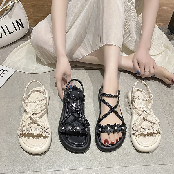 Ženske casual sandale sa kožnim remenčićima - dvije boje