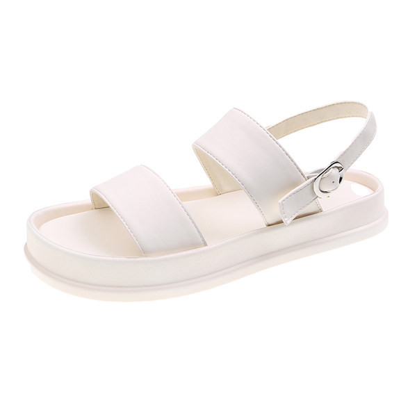 Öko-nahast puhtast mudelist valmistatud rihmadega naiste sandaalid