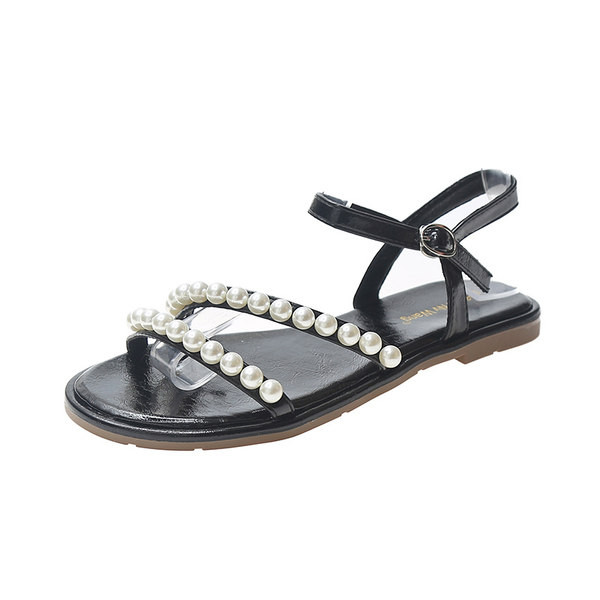 Moodsad pärlikaunistusega ja pandlaga sandaalid naistele