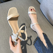 Öko-seemisnahast õhukese rihmaga naiste sandaalid