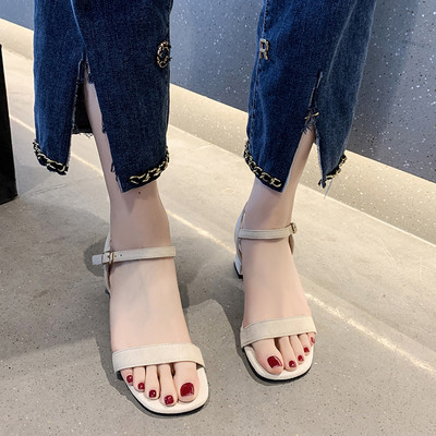 Öko-seemisnahast õhukese rihmaga naiste sandaalid