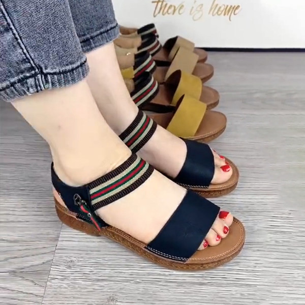 Ženske sandale od eko kože sa elastičnim remenom