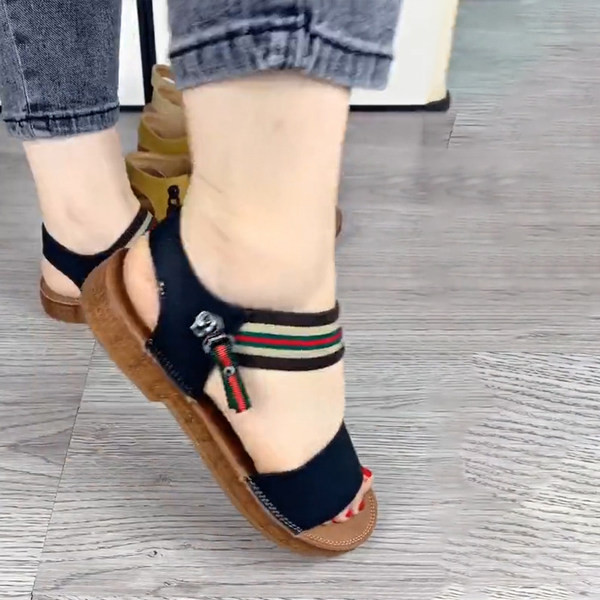 Ženske sandale od eko kože sa elastičnim remenom