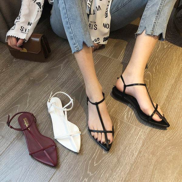 Naiste terava otsaga kunstnahast sandaalid metallpandlaga