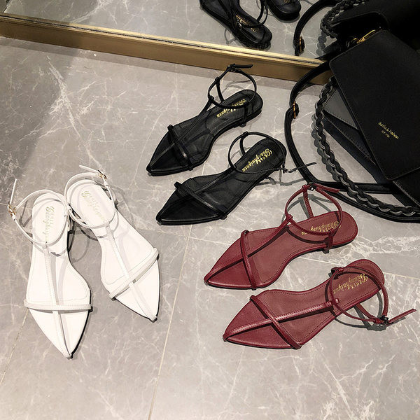 Naiste terava otsaga kunstnahast sandaalid metallpandlaga